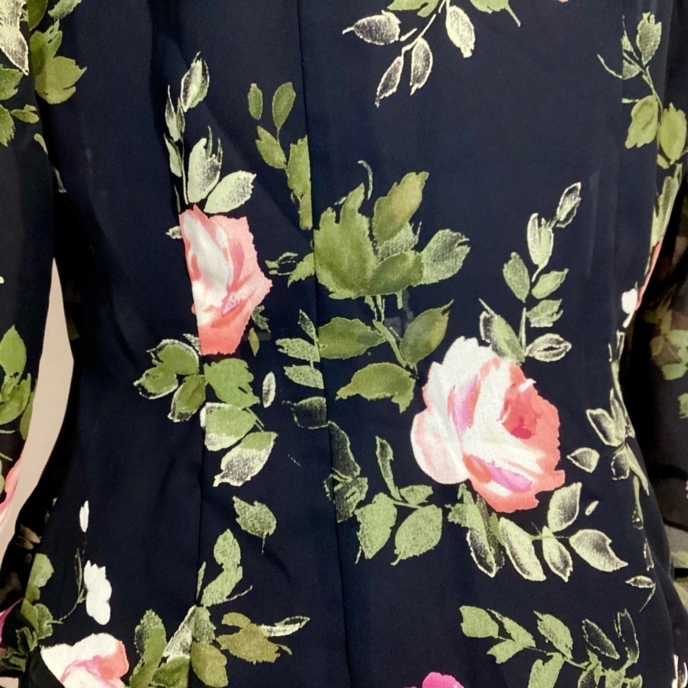 90s Y2K Vintage CDC Cardigan Floral Ruffle Topper Size 8 - Picture 13 of 16